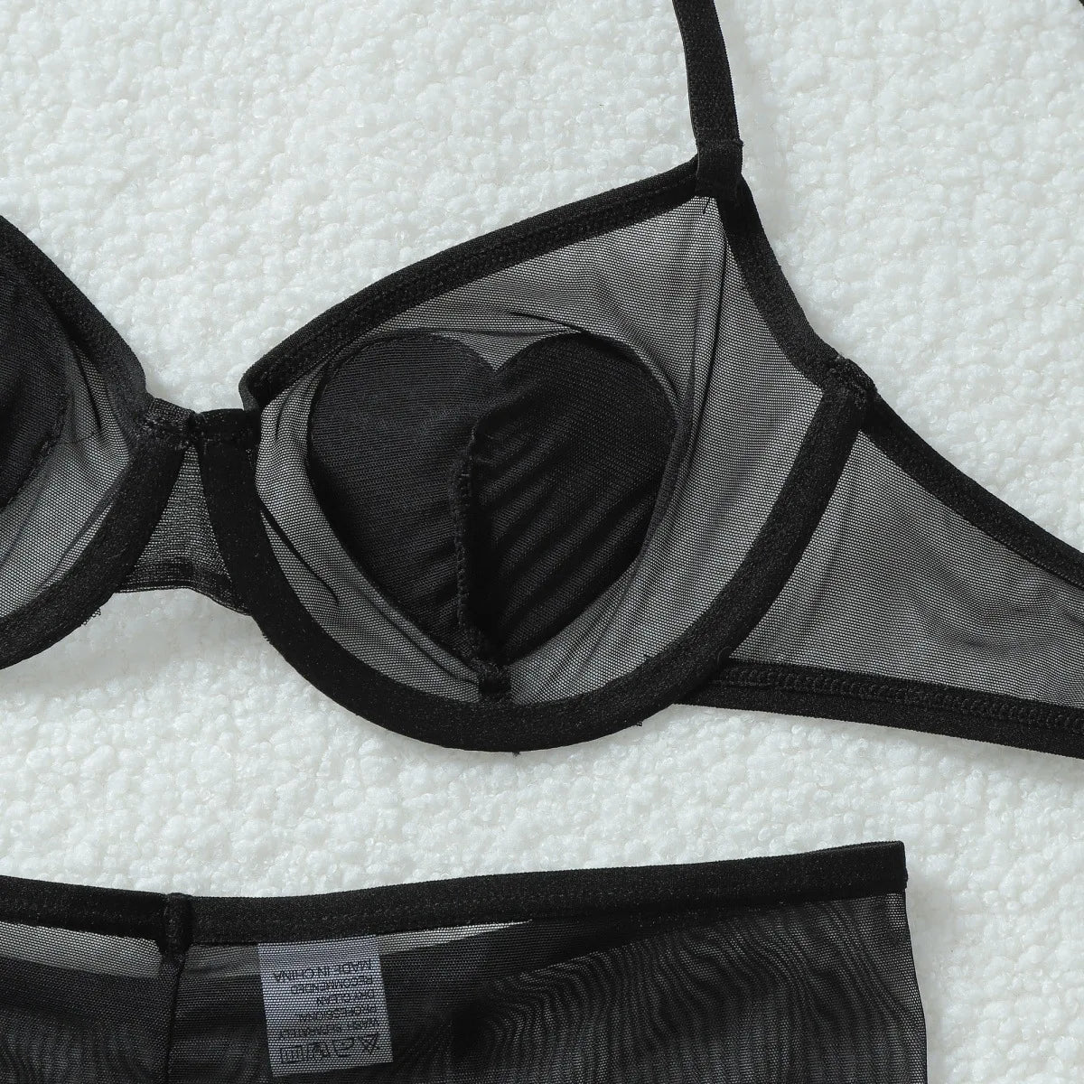 Ensemble 3 Pièces Romantique Strass Cœur