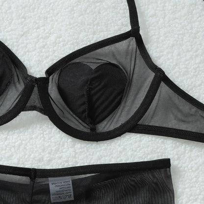 Ensemble 3 Pièces Romantique Strass Cœur