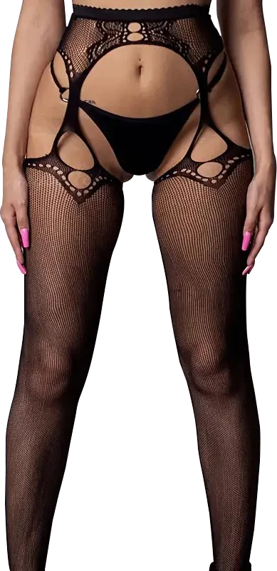 Body Résille Jarretières Fleuri