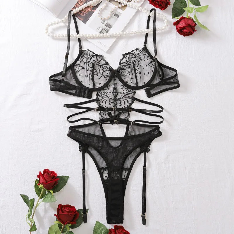 Body Dentelle Fleuri Décolleté V Échancré